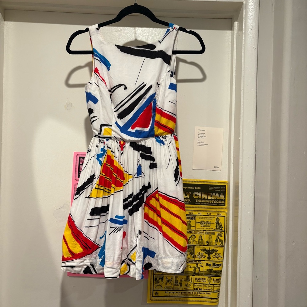 American Apparel Printed Rayon Sun Dress Button Back Abstract Little Mix Y2K - Picture 2 of 13